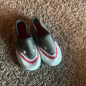 Kids Shark Slip-On Shoes - Gray and White